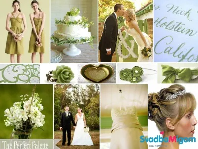 Зелени и бели сватбени снимки