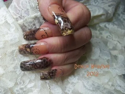 20 fénykép Nail design hatását kígyó bőre, fotó köröm design kígyó bőre