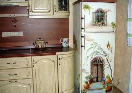 Decoupage hűtőszekrény kezét fővideó osztály dekor