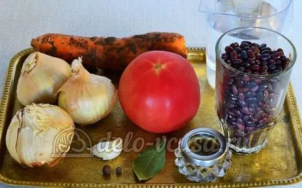 Bean ragu zöldséges recept egy fotó - egy lépésről lépésre főzés vörös bab zöldségekkel