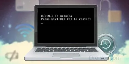 Какво да правите, когато Bootmgr липсва натиснете Ctrl ALT дел за рестартиране