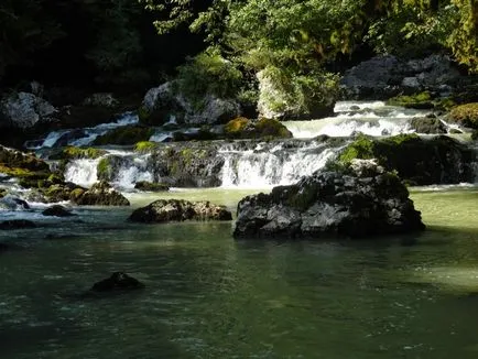 păstrăvărie pe râul Negru (Abhazia, în 2014)