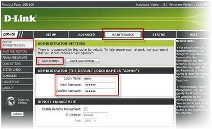 Instrucțiuni pentru configurarea routerului DLINK DIR-100