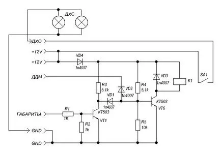 Producție Controler DRL (lumini de rulare pe timp de zi), cu propriile lor mâini în cadrul schemei