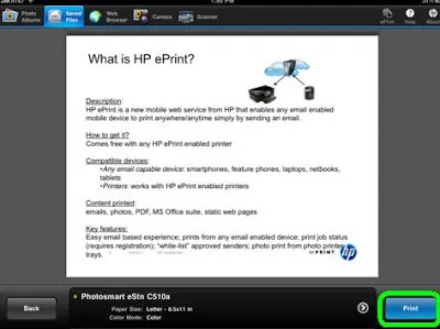 Как се печата в IPAD на HP принтери, Application
