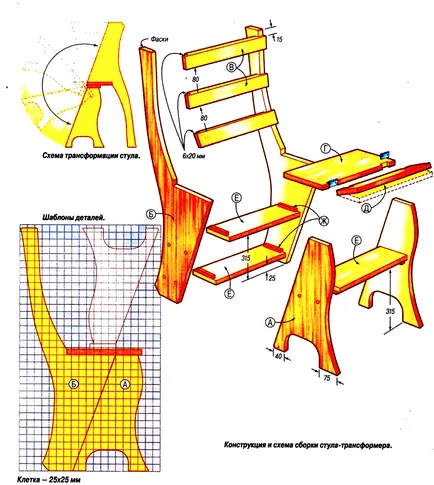 Как да си направим Сгъваеми столове трансформатори, стол-стълба с ръцете си от профила на тръбата,