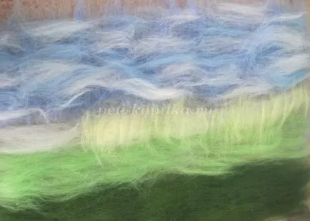 Боядисване на вълна в техниката на мокро сплъстяване