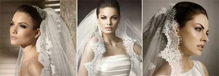 Dantelă voal pentru mireasa de a alege modelul de moda si alege o fotografie de nunta coafura