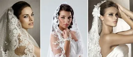 Dantelă voal pentru mireasa de a alege modelul de moda si alege o fotografie de nunta coafura