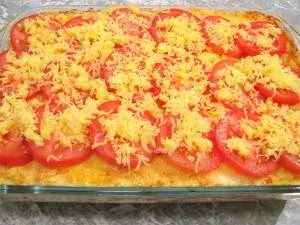 Lasagna sajttal és sonkával - lépésről lépésre recept fotók