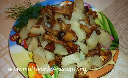 Chanterelles sült krumpli multivarka