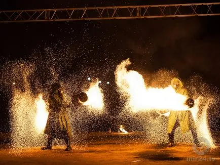 Kis tűz egy Poing és tűz-show