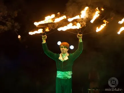 Kis tűz egy Poing és tűz-show