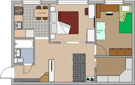 apartamente Replan 2 camere Hrușciov, designul elegant al interiorului