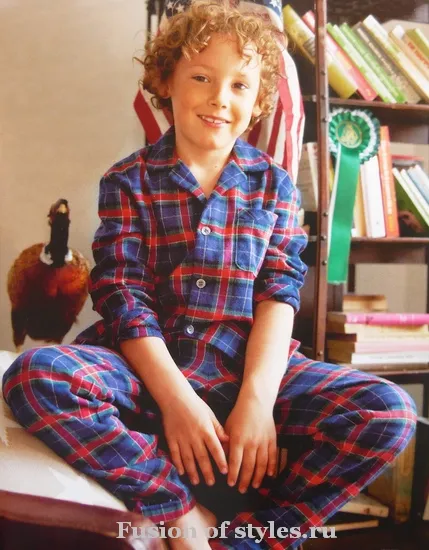 Детски пижами за момчета фланела, сливане на стилове