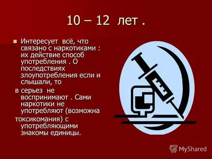 Előadás arról, hogyan védhetik meg magukat a drogoktól! Elvégzett munka Demidov Dmitriy