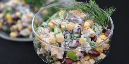 Saláta konzerv vörös bab, receptek képekkel