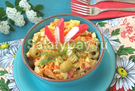 Rókagomba saláta - ez gyors, kiadós és ízletes! Recept képek és videó
