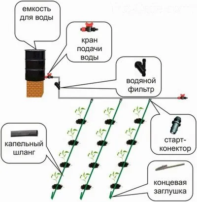 Sistemul de irigare prin picurare automată în sere cu propriile lor mâini