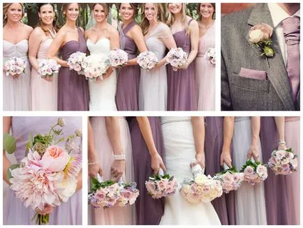 Люляк-розова сватбена украса и снимка