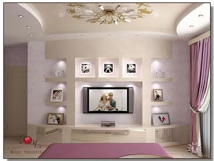 TV a hálószobában tervezés, belsőépítészet, hogyan lehet rendezni az összes tervezési és karbantartási a ház
