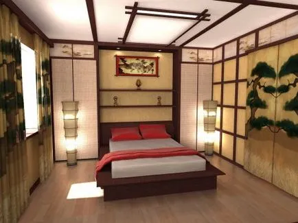 Hálószoba a japán stílusú, válassza design, VSE o spalne