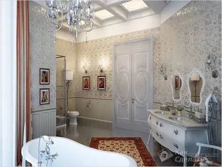 Fürdőszoba klasszikus stílusban - a klasszikus fürdőszoba belső (fotó)