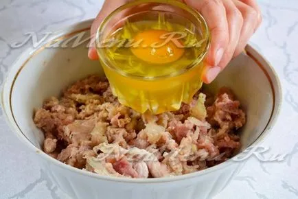 Húsgombóc, húst és a mártást a sütőben, egy lépésről lépésre recept fotók