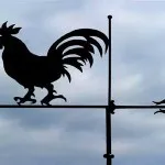 Weathervane a tetőn, mint egy sor, a tartószerkezet