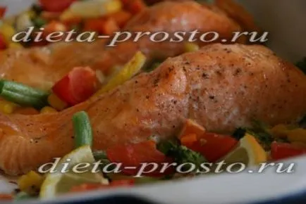 Trout coaptă în cuptor cu legume - reteta cu fotografii