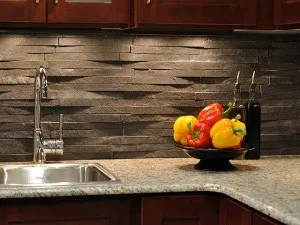 Kötény műkő fal a konyhában dekoratív kő