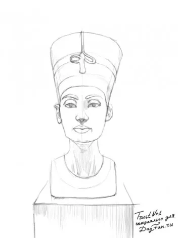 Cum de a desena un creion etape Nefertiti