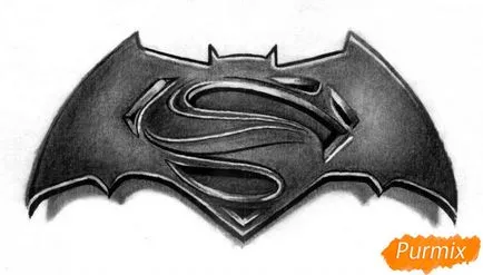 Cum să atragă logo-ul filmului Batman vs Superman