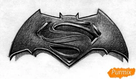 Cum să atragă logo-ul filmului Batman vs Superman