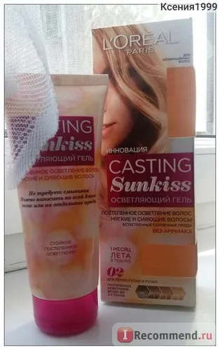 Gel de păr de colorare l oreal turnare Sunkiss (luminarea gel fără amoniac) - „deschiderea culorii părului la