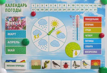 Natura Calendar pentru conținutul grădiniță și design