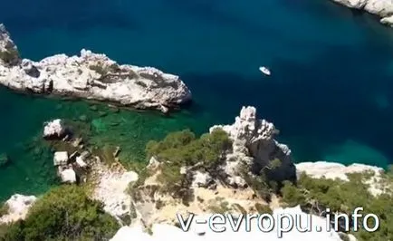 Calanques Marseille, sziklás tengerpart Cassis, francia fjord