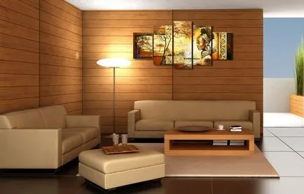 Картините на стената в хола и в интериора, снимка за стая в модерен стил кухня дизайн