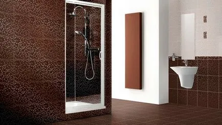 Brown csempe a fürdőszobában fotó bézs fürdőszoba