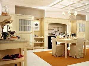 Bucătărie într-o fotografie casa din lemn, diferite stiluri