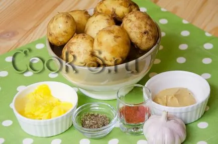 Картофи, запечени с чесън и горчица - стъпка по стъпка рецепта с снимка, зеленчукови ястия
