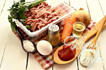 Húspogácsák mártással (darált húst a sütő), a recept egy fotó