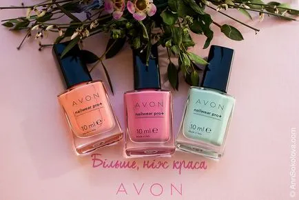 Újdonságok tavaszi lakkok avon nailwear pro valódi citrus, sötét rózsaszín, aqua - ann