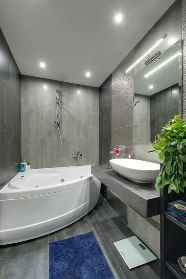 Плочки в интериора на банята, фото керамични плочки в апартамента за довършителни баня