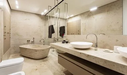 Csempe a fürdőszobában belső, fotó kerámialap, a lakás befejező fürdőszoba