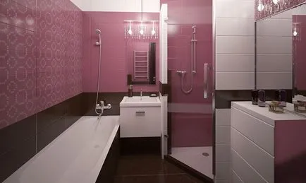 Csempe a fürdőszobában belső, fotó kerámialap, a lakás befejező fürdőszoba