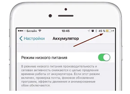 iphone, mint az energiatakarékos üzemmód engedélyezheti, letilthatja, ami a sárga LED az akkumulátor