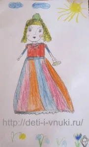 Рисуване за кукла елегантни дрехи, деца и внуци