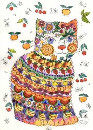 Рисунки на котки Oksany Zaiki, батик и аз