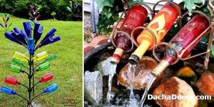 Градина декор на бутилките със собствените си ръце